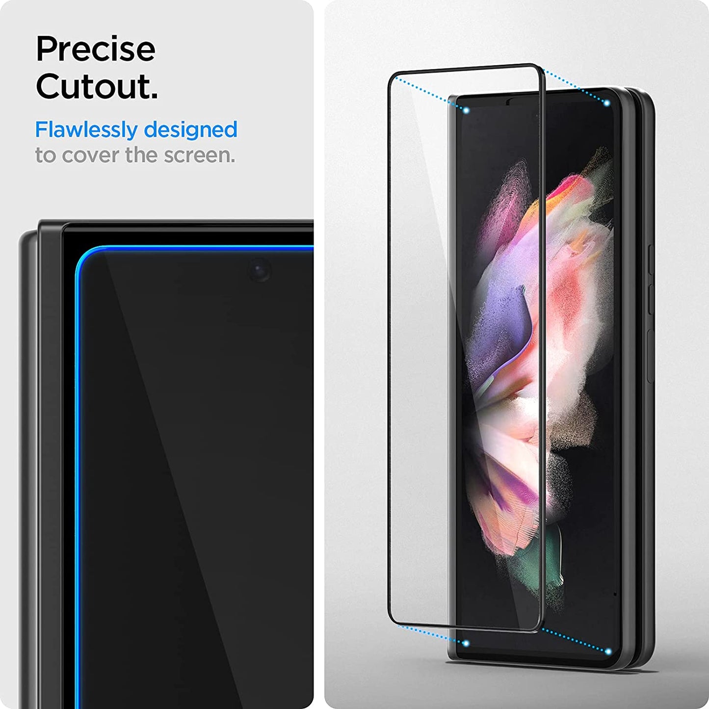 Samsung Z Fold Full Glue Screen Protector Tempered Glass-Mobilebies.in