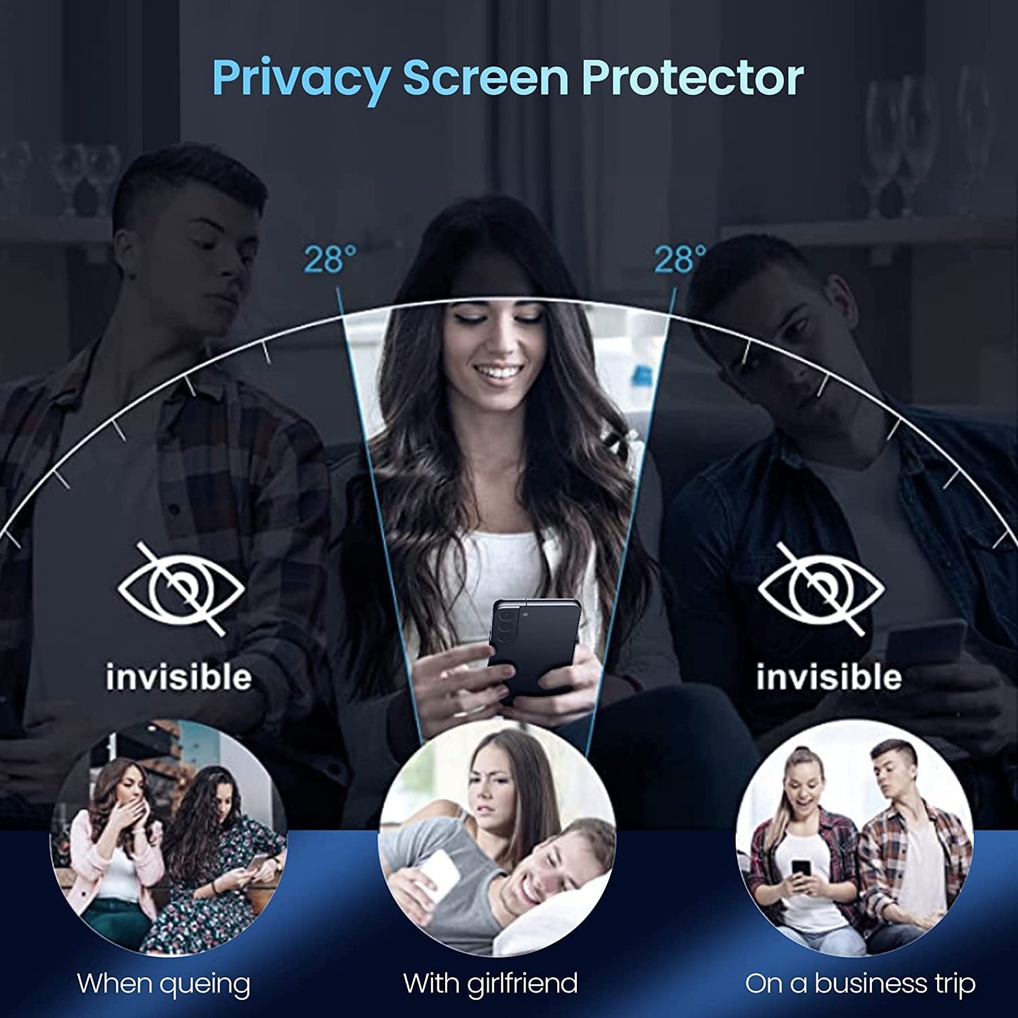 Samsung Galaxy S24 Plus Privacy Curved Screen Protector Tempered Glass - Mobilebies.in
