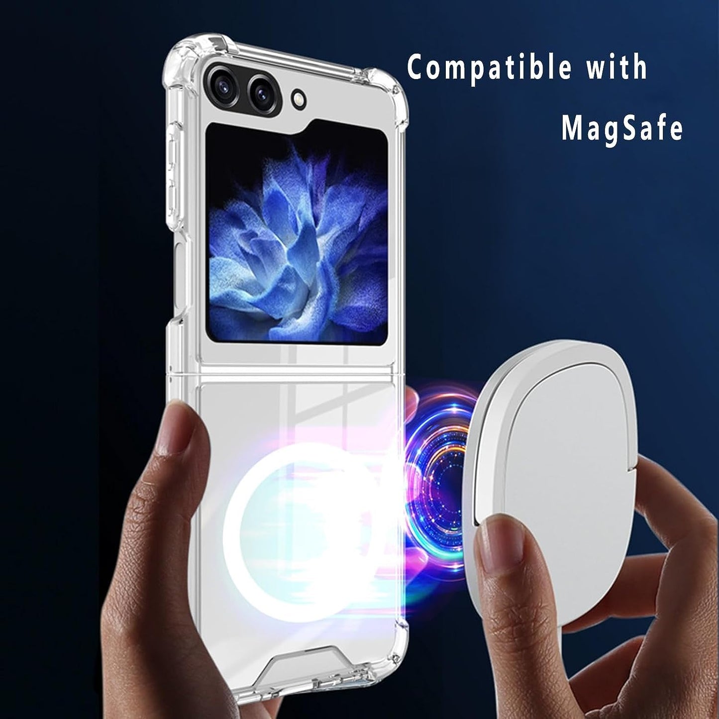 Samsung Galaxy Z Flip 5 Transparent Magnetic Case-Mobilebies.in