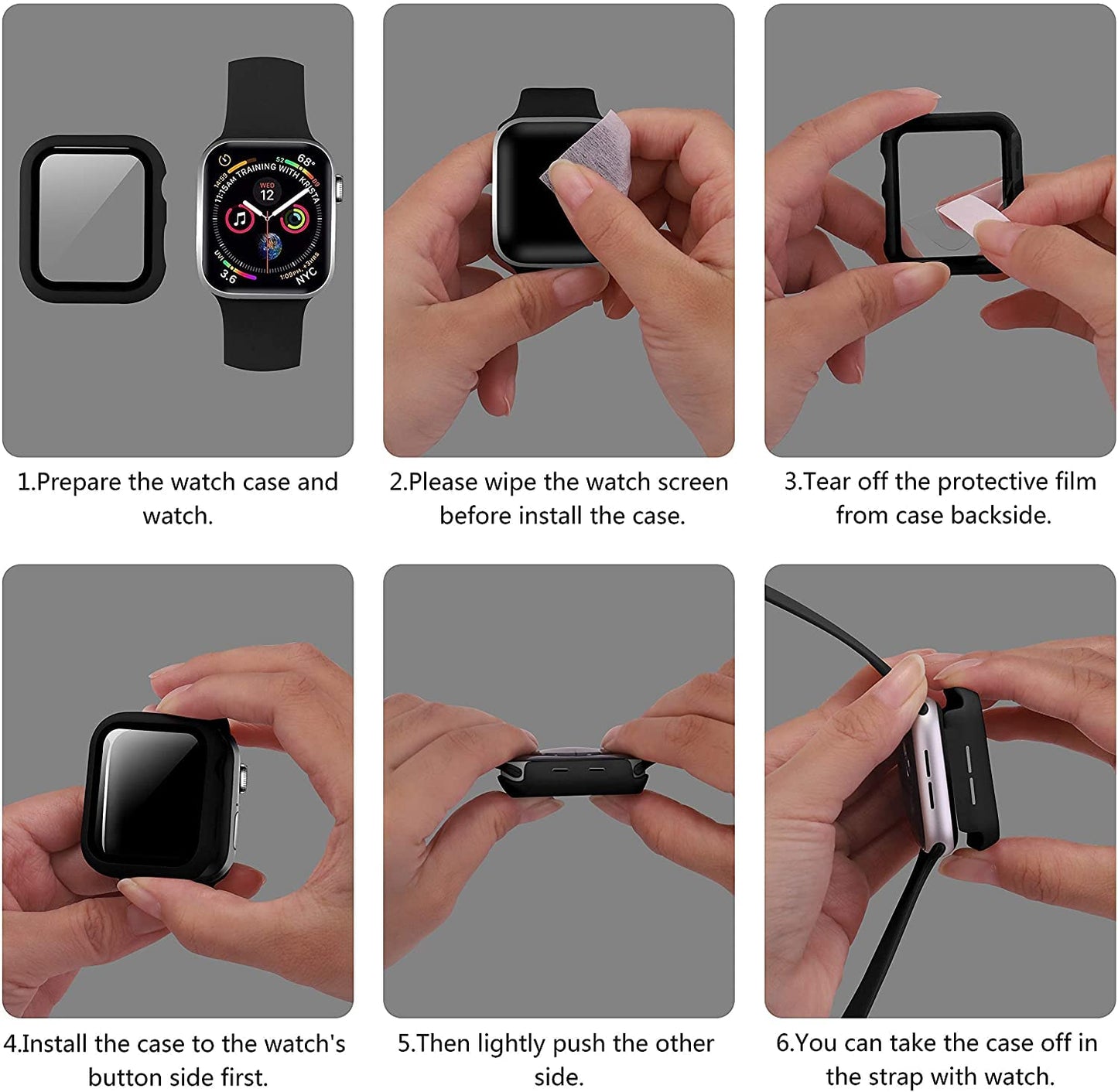 Apple Watch 6 / 5 / 4 / SE Series Bumper Case With Screen Protector (44 MM) Mobilebies