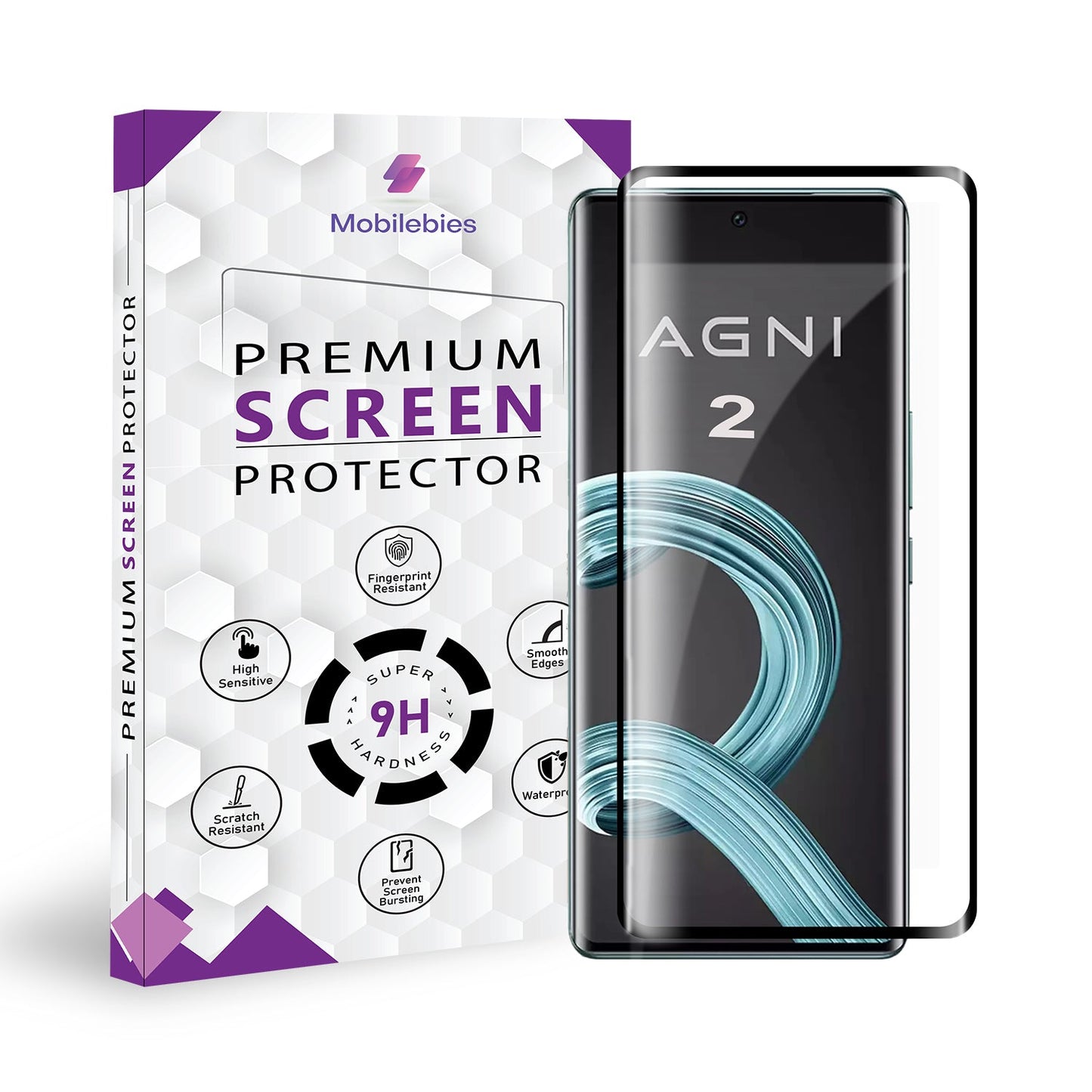 Lava Agni 2 Full Glue Curved Screen Protector-Mobilebies.in