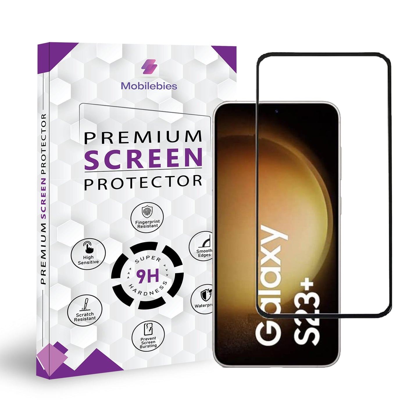 Samsung Galaxy S23 Plus Full Glue Curved Screen Protector Tempered Glass - Mobilebies.in