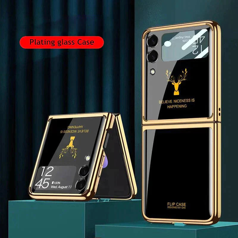 Samsung Galaxy Z Flip 4 GKK Deer Glass Case-Mobilebies.in