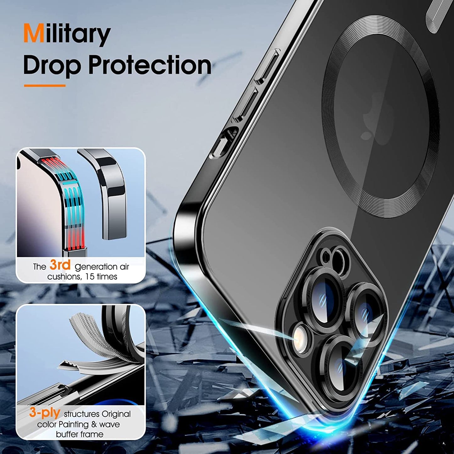 iPhone 13 Magsafe Protective Case with Camera Lens Protector-Mobilebies.in