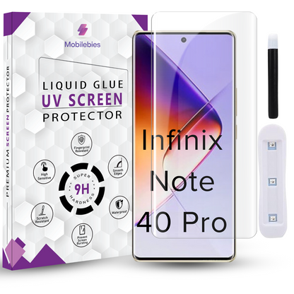 Infinix Note 40 Pro / Note 40 Pro+ Plus Premium HD+ UV Glass Screen Protector - Mobilebies.in