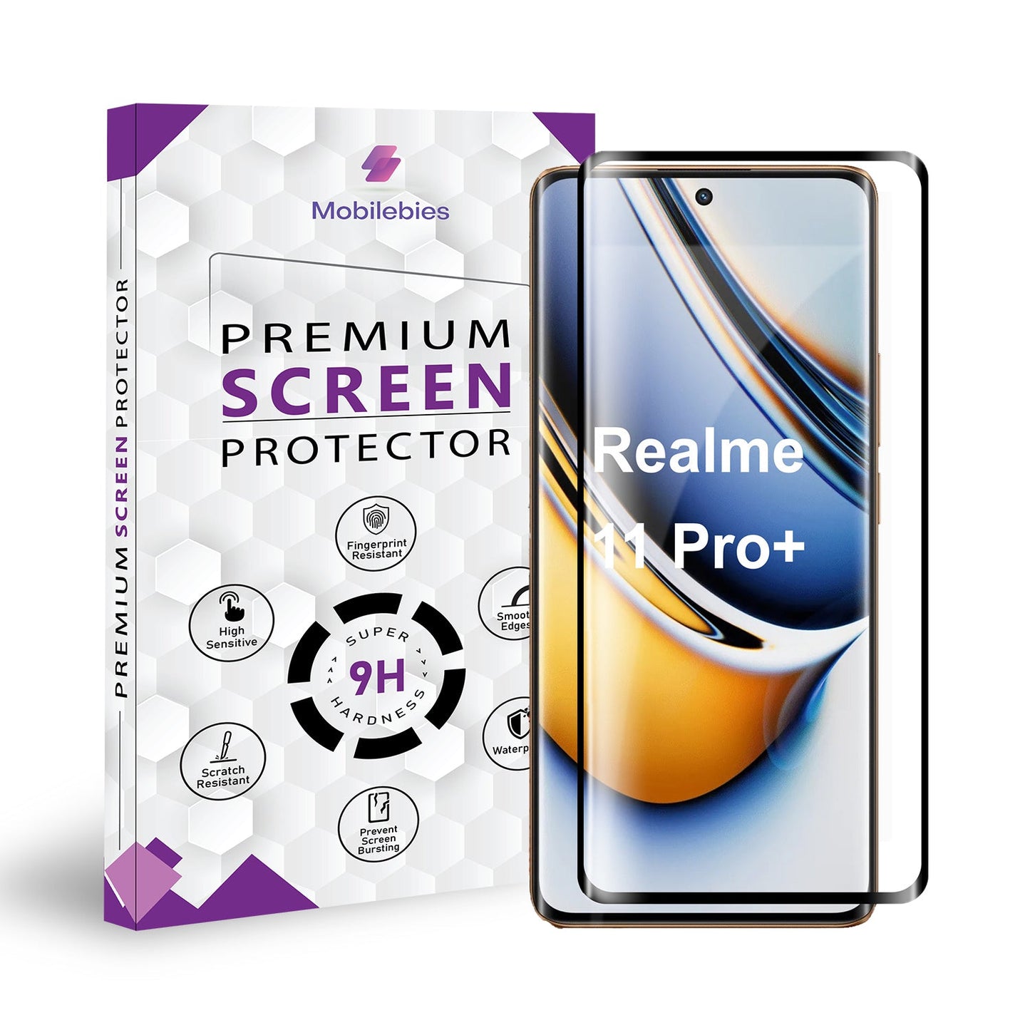Realme 11 Pro Plus Full Glue Curved Screen Protector-Mobilebies.in