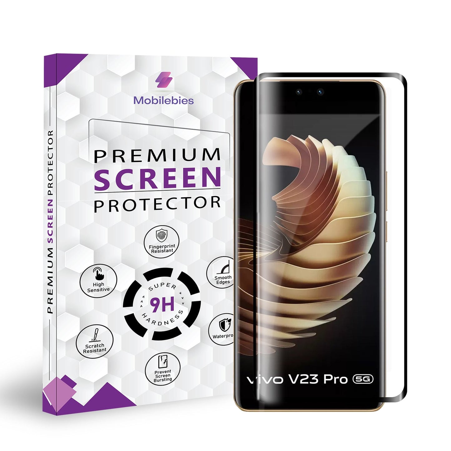 Vivo V23 Pro Full Glue Curved Screen Protector-Mobilebies.in
