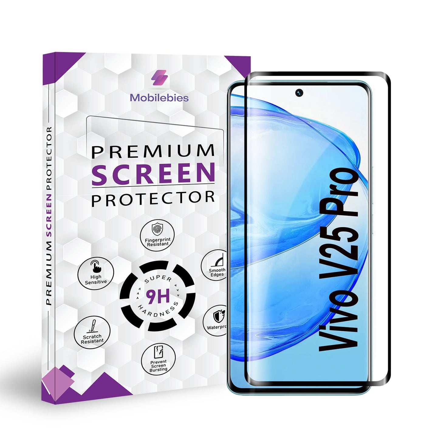 Vivo V25 Pro Full Glue Curved Screen Protector-Mobilebies.in