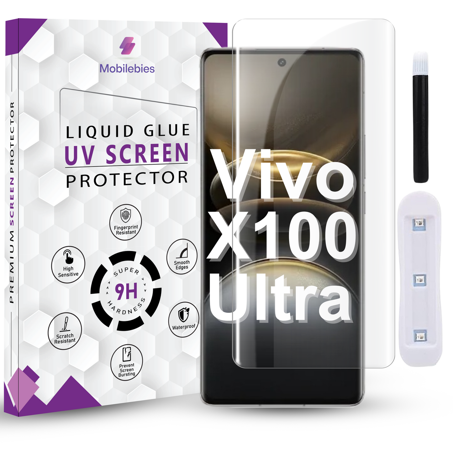 Vivo X100 Ultra Premium HD+ UV Glass Screen Protector - Mobilebies.in