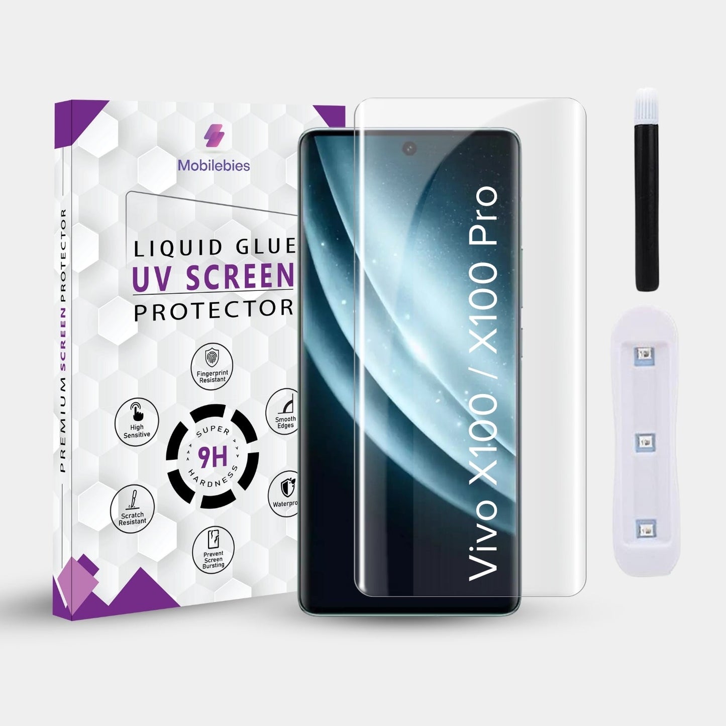 Vivo X100 / X100 Pro Premium UV Screen Protector Tempered Glass - Mobilebies.in