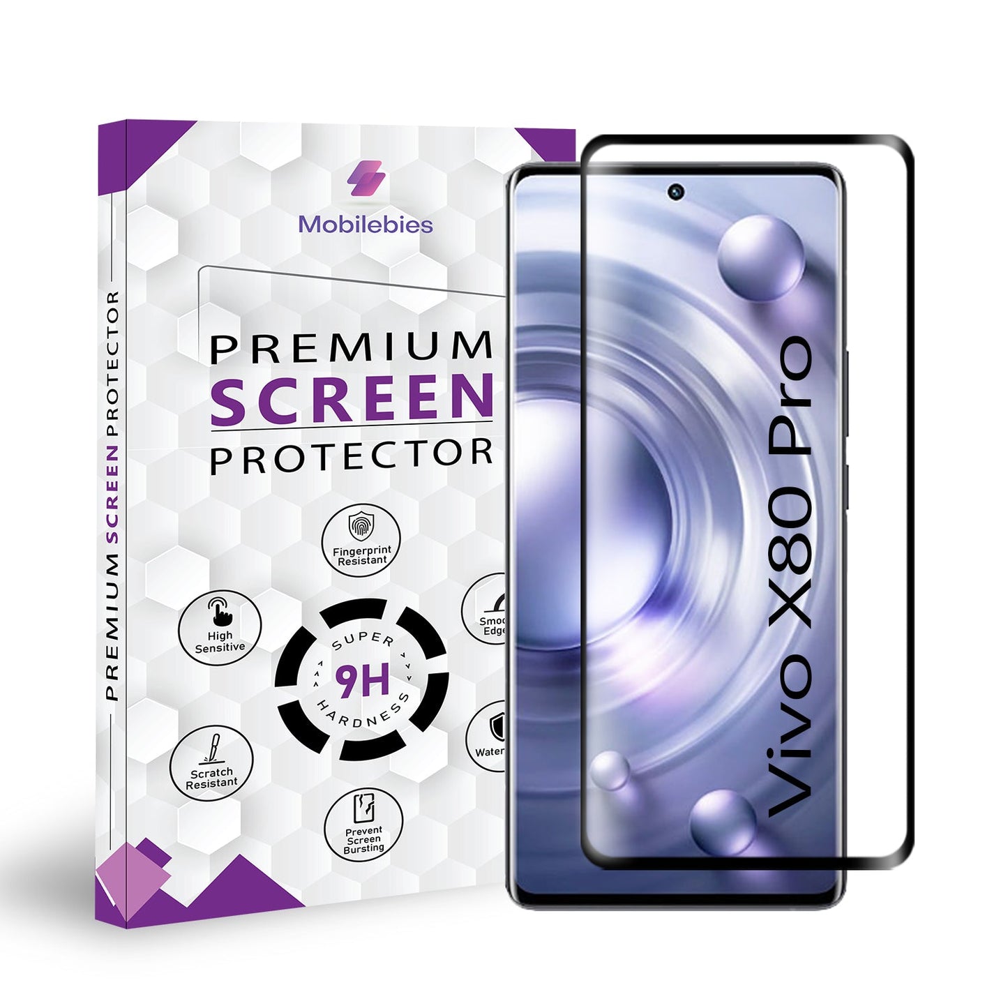 Vivo X80 Pro Full Glue Curved Screen Protector - Mobilebies.in